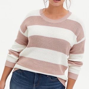 Torrid pink white stripe sweater